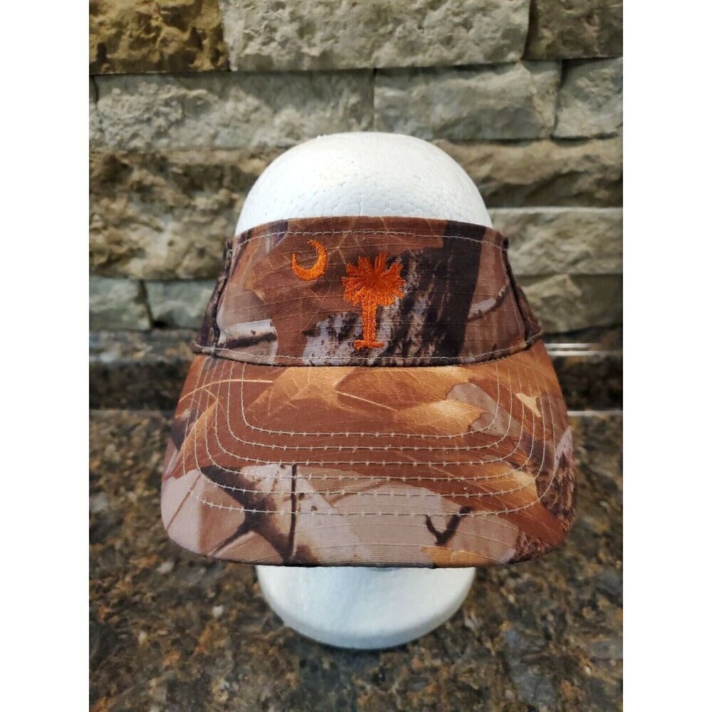 South Carolina with orange Palmetto tree Camo Visor